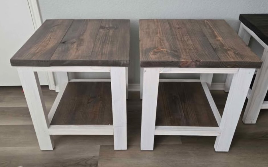 Farmhouse End Tables — custom woodworking by Carpenter's Cove